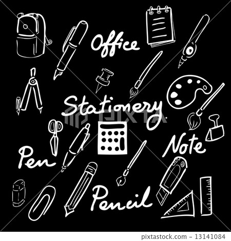 Stationery drawing office icons set - Stock Illustration [13141084] - PIXTA