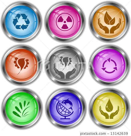 recycle symbol, radiation symbol, life in hands, bird, bird in h 13142639