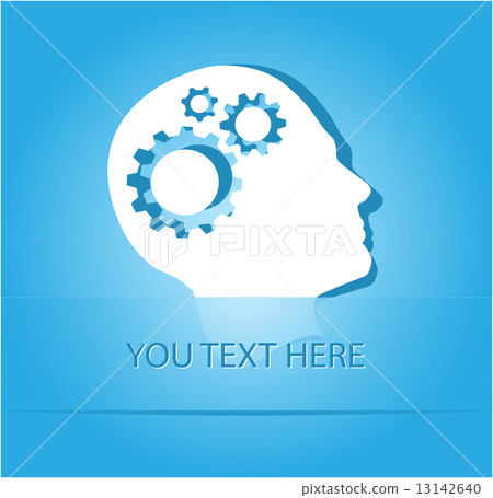 Human brain. Paper sticker as bookmark. Vector illustration. Eps 13142640