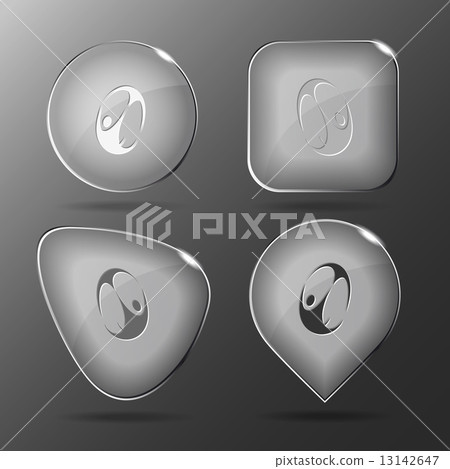 Skydiver. Glass buttons. Vector illustration. 13142647