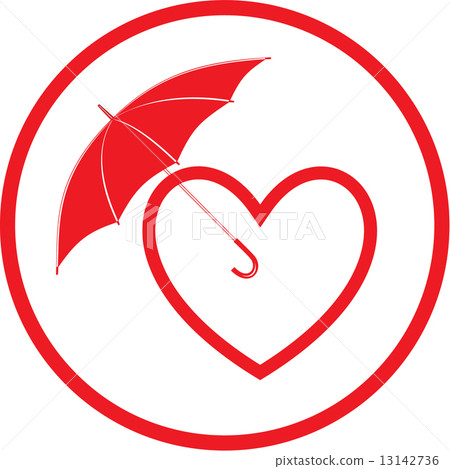 Vector heart and umbrella icon 13142736