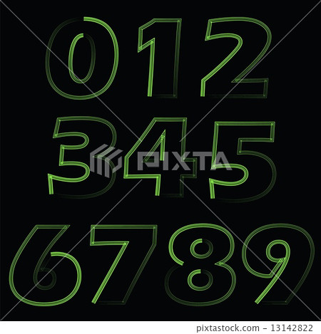 green numbers - Stock Illustration [13142822] - PIXTA