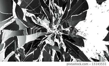 Shattered and broken glass isolated on white 13143531