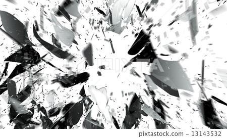 Shattered glass on white with motion blur Shattered glass on white with motion blur 13143532