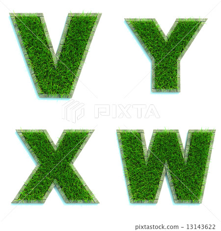 Letters V, Y, X, W as Lawn - Set of 3d. Letters V, Y, X, W as Lawn - Set of 3d. 13143622