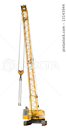construction yellow crawler crane isolated construction yellow crawler crane isolated 13143944