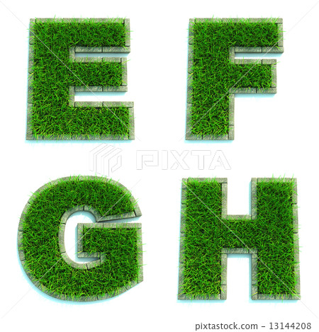 Letters E, F, G, H as Lawn - Set of 3d. Letters E, F, G, H as Lawn - Set of 3d. 13144208
