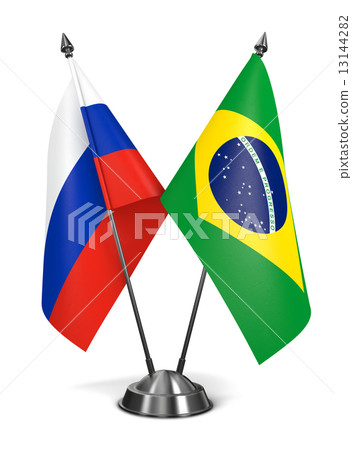 Russia and Brazil - Miniature Flags. Russia and Brazil - Miniature Flags. 13144282