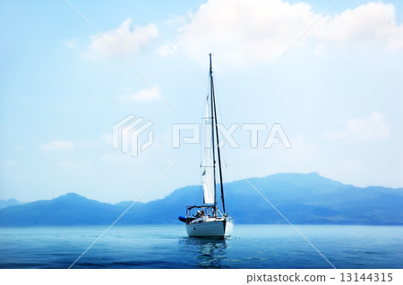 yacht and blue water ocean yacht and blue water ocean 13144315