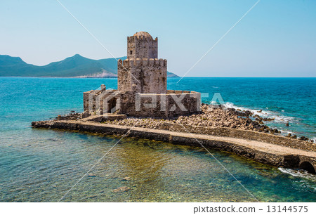 The Bourtzi tower, Methoni, Peloponnese, Greece. 13144575