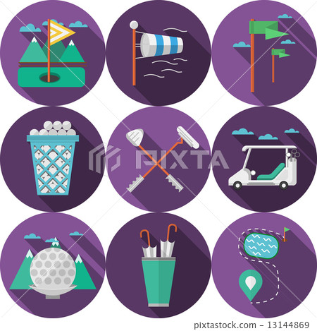 Circle flat vector icons for golf Circle flat vector icons for golf 13144869