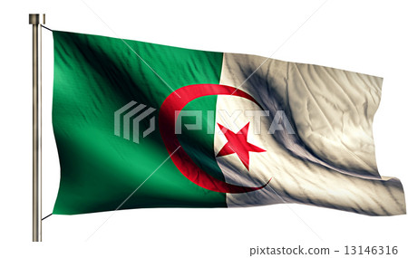 Algeria National Flag Isolated 3D White Background 13146316