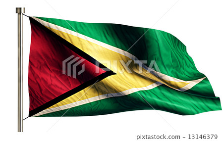 Guyana National Flag Isolated 3D White Background Guyana National Flag Isolated 3D White Background 13146379
