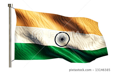 India National Flag Isolated 3D White Background - Stock Illustration ...