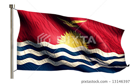 Kiribati National Flag Isolated 3D White Background Kiribati National Flag Isolated 3D White Background 13146397