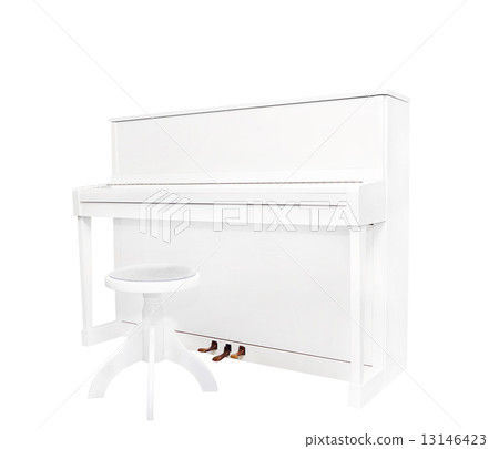 white piano and stool 13146423