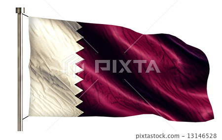 Qatar National Flag Isolated 3D White Background 13146528