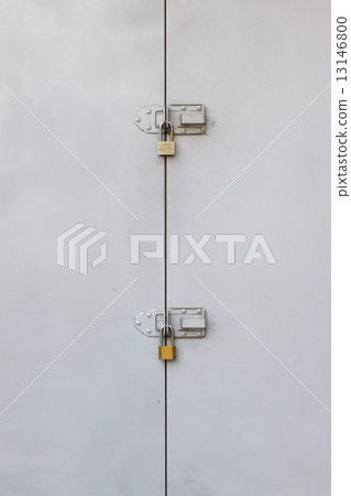 Background of door with lock in metal material, Security equipment. Background of door with lock in metal material, Security equipment. 13146800
