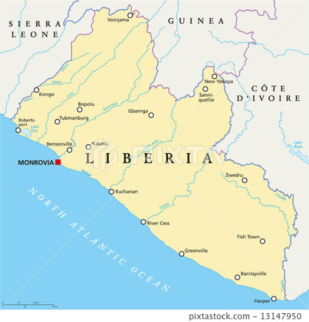 Liberia Political Map 13147950