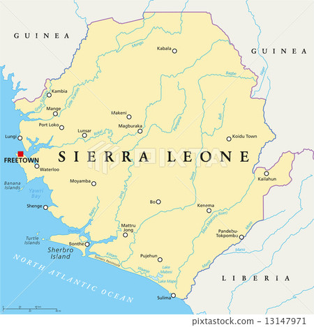 Sierra Leone Political Map Stock Illustration 13147971 PIXTA 13147971 