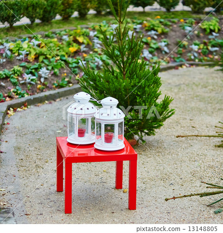 Two lanterns on a Parisian Christmas market 13148805