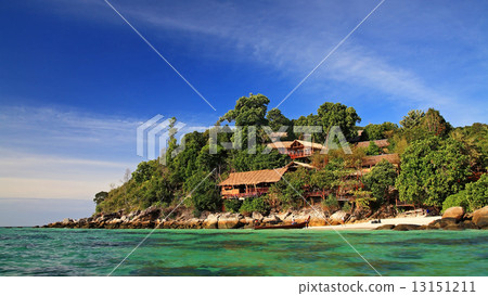 Luxury resort on the hill against blue sky and transparent crystal sea in Koh Lipe, Thailand 13151211