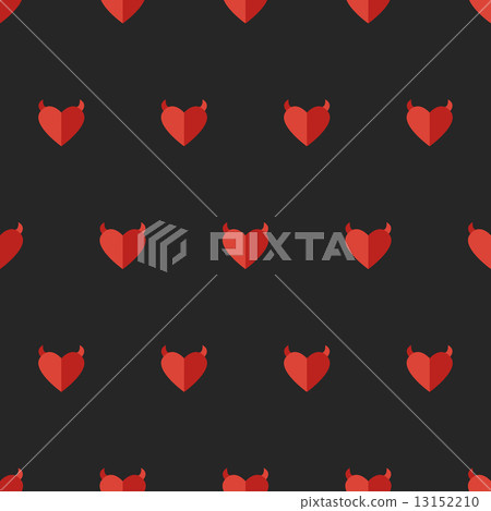 Vector flat devil heart seamless pattern Vector flat devil heart seamless pattern 13152210