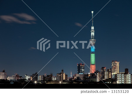 Tokyo Sky Tree special lighting "The three primary colors of light" 13153120