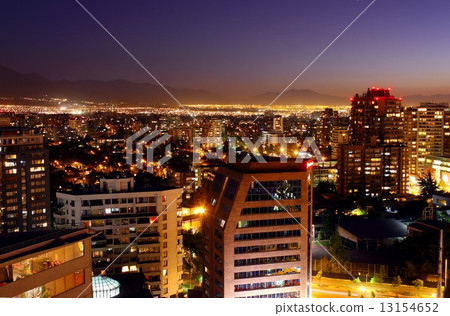 Dusk of the city of Santiago, the capital of the South America Chilean Republic 13154652