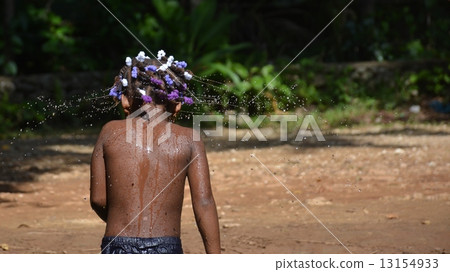 Girl shaking off water Girl shaking off water 13154933