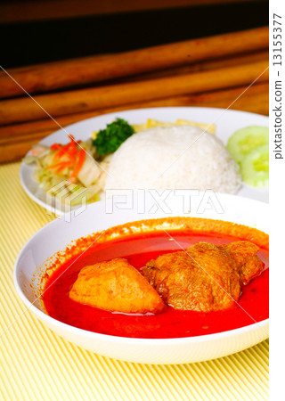 Curry Chicken with rice 13155377