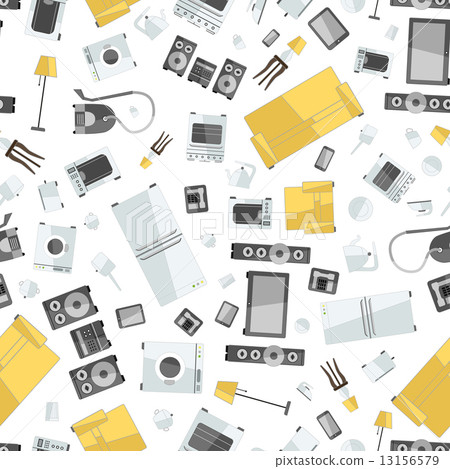 mess of colorfull icons house appliance seamless pattern mess of colorfull icons house appliance seamless pattern 13156579