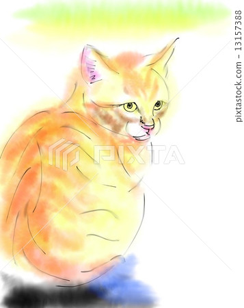 Rear view cat illustration - Stock Illustration [13157388] - PIXTA