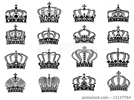 Medieval heraldic royal crowns set Medieval heraldic royal crowns set 13157764