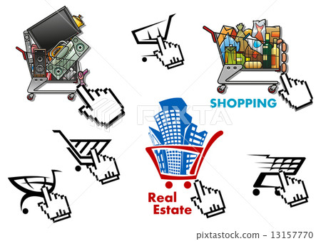 Internet market, store, shop design elements set Internet market, store, shop design elements set 13157770