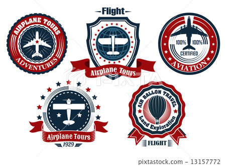 Retro aviation and flight emblems Retro aviation and flight emblems 13157772