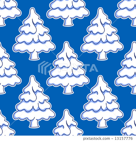 Seamless pattern of snowy Christmas trees Seamless pattern of snowy Christmas trees 13157776