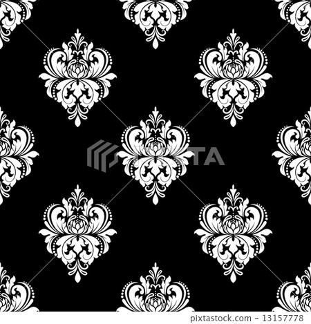Black and white floral seamless pattern Black and white floral seamless pattern 13157778