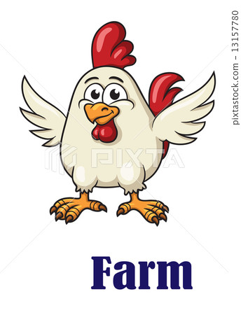 Cute little rooster in cartoon style 13157780
