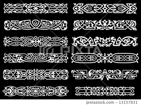 Celtic and floral ornaments collection 13157831