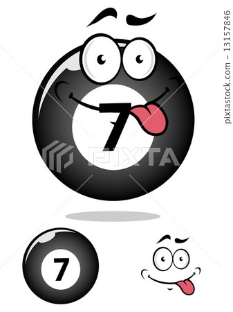 Seven billiard ball cartoon character Seven billiard ball cartoon character 13157846