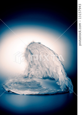 angel's wings on white background with glow angel's wings on white background with glow 13157943