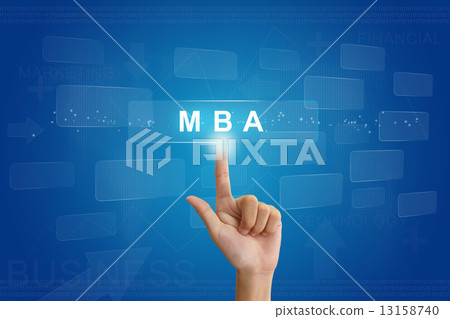 hand press on MBA or Master of Business Administration button on 13158740