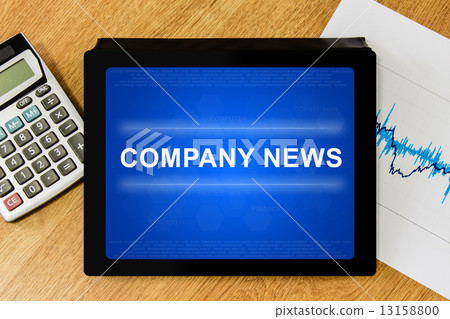 company news word on digital tablet 13158800