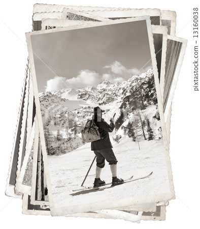 Vintage photos with vintage skier 13160038