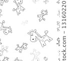 vector pattern monochrome sketch of Giraffe  13160220
