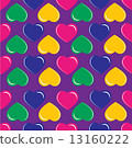 vector background with colorful hearts on purple background 13160222