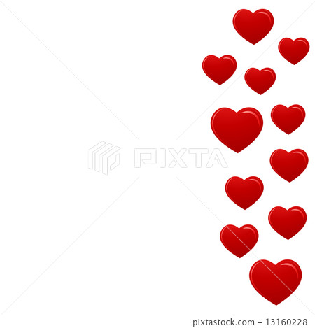 vector red hearts on white background - Stock Illustration [13160228 ...