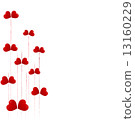 vector background of red hearts on stalks isolated on white background 13160229