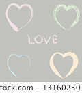 sketch of vintage valentine card with hearts 13160230